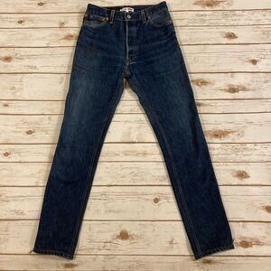 Re/Done X Levi’s High-Rise Ankle Crop Button Fly Straight Leg Side Zipper 25